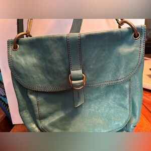 Teal Fossil crossbody purse